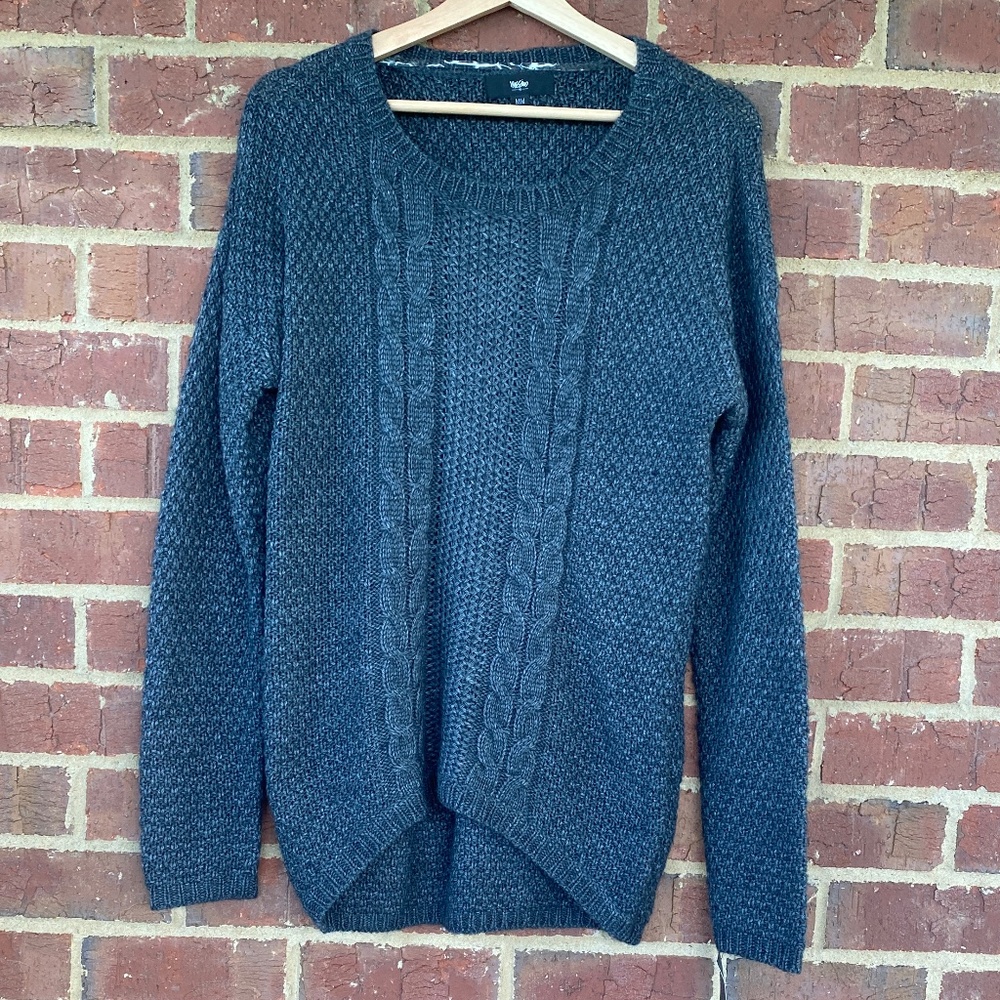 Massimo Mens Medium Cable Knit Fishermens Sweater Gray NWT Pullover Tunic